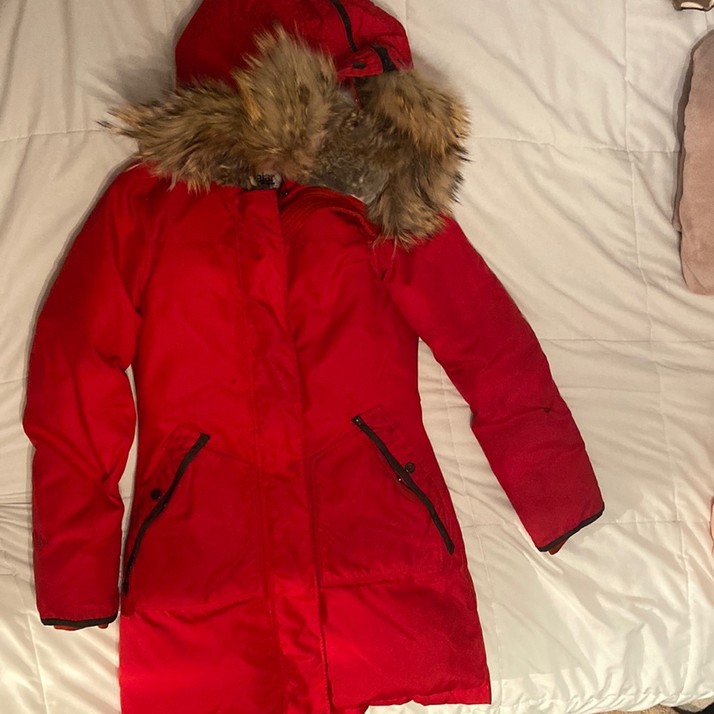 Pajar XS womens mid-thigh length coat. Removable fur lined hood
